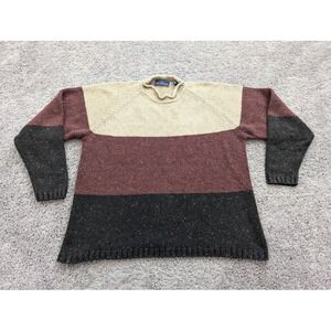 Vintage John Ashford Sweater Mens Large Knit Colorblock 15%‎ Wool